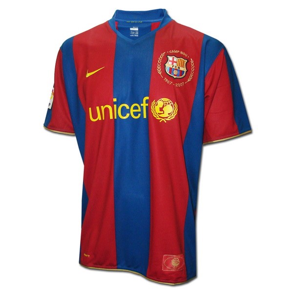 Camiseta Barcelona Primera equipación Retro 2007 2008 Azul Rojo